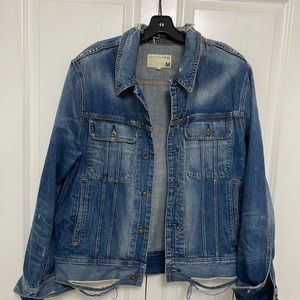 Rare Distressed Unisex Rag and Bone oversized denim jacket -size M